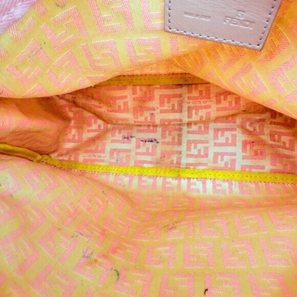 Fendi Zucca Zuccino Pink Canvas Pochette Shoulder Bag - Picture 16 of 16